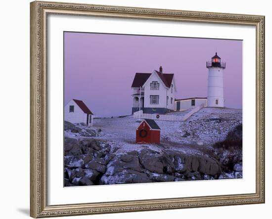 Cape Neddick Lighthouse, The Nubble, Maine, USA-Jerry & Marcy Monkman-Framed Photographic Print