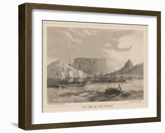 Cape Town and Table Mountain, Litho by Sarony and Co., 1855-Peter Bernhard Wilhelm Heine-Framed Giclee Print