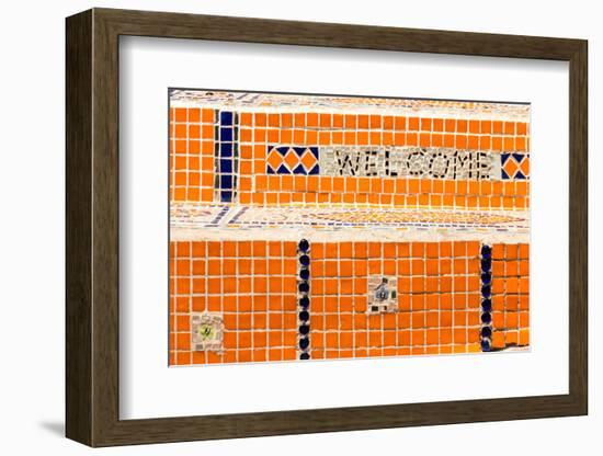 Cape Town, Exterior Wall, Mosaic, 'Welcome'-Catharina Lux-Framed Photographic Print