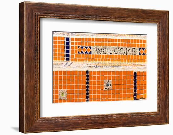 Cape Town, Exterior Wall, Mosaic, 'Welcome'-Catharina Lux-Framed Photographic Print