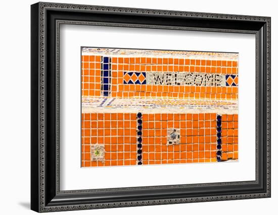 Cape Town, Exterior Wall, Mosaic, 'Welcome'-Catharina Lux-Framed Photographic Print