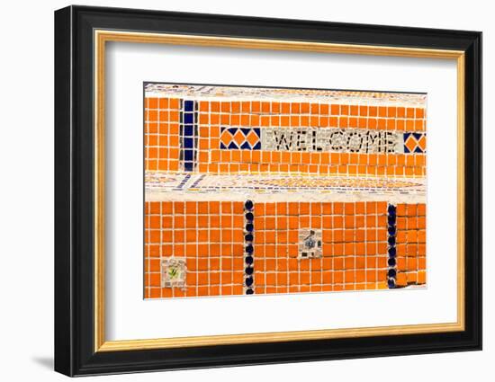 Cape Town, Exterior Wall, Mosaic, 'Welcome'-Catharina Lux-Framed Photographic Print