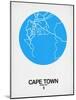 Cape Town Street Map Blue-NaxArt-Mounted Art Print