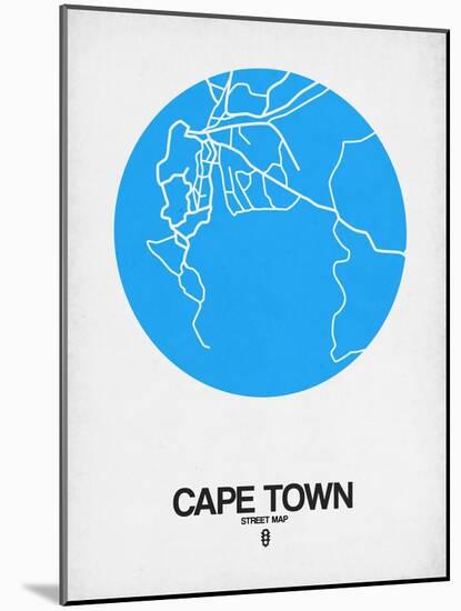 Cape Town Street Map Blue-NaxArt-Mounted Art Print