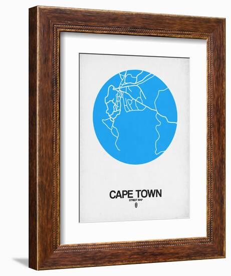 Cape Town Street Map Blue-NaxArt-Framed Art Print