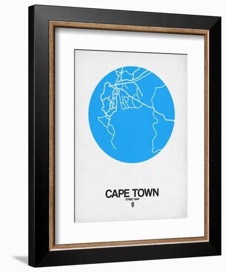 Cape Town Street Map Blue-NaxArt-Framed Art Print