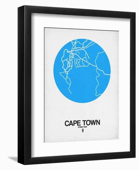 Cape Town Street Map Blue-NaxArt-Framed Art Print