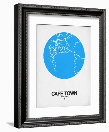 Cape Town Street Map Blue-NaxArt-Framed Art Print