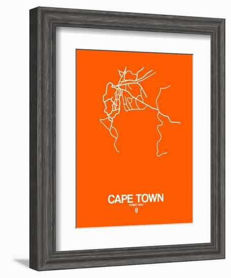 Cape Town Street Map Orange-NaxArt-Framed Art Print