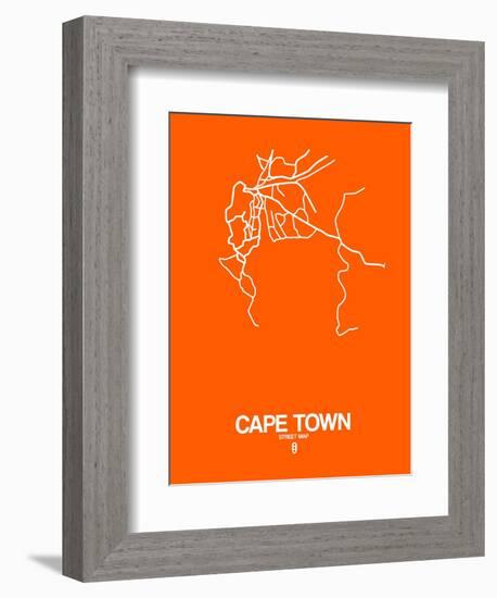 Cape Town Street Map Orange-NaxArt-Framed Art Print