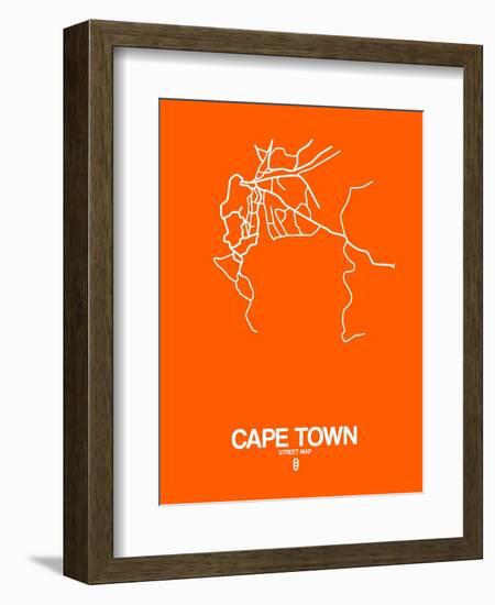 Cape Town Street Map Orange-NaxArt-Framed Art Print