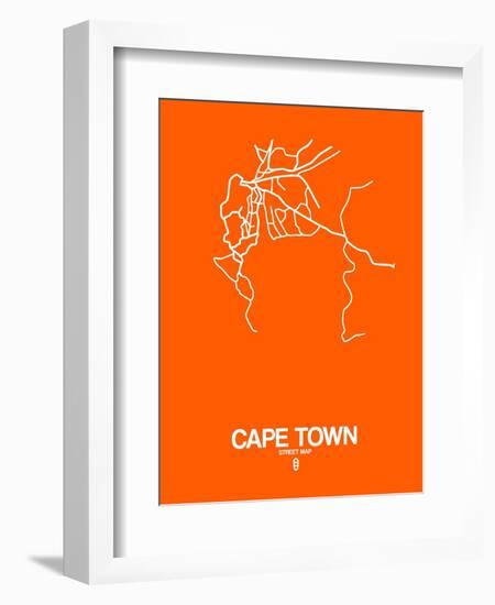 Cape Town Street Map Orange-NaxArt-Framed Art Print