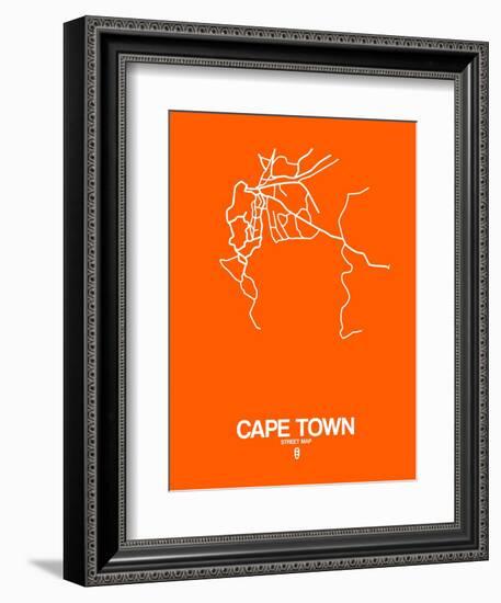 Cape Town Street Map Orange-NaxArt-Framed Art Print