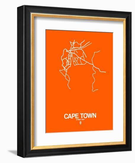 Cape Town Street Map Orange-NaxArt-Framed Art Print