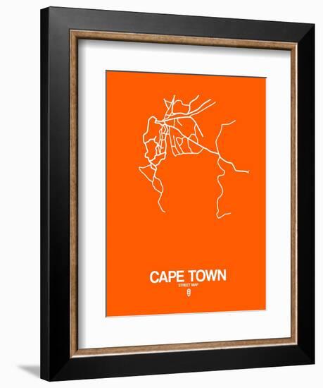 Cape Town Street Map Orange-NaxArt-Framed Premium Giclee Print