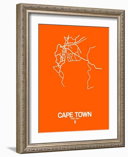 Cape Town Street Map Orange-NaxArt-Framed Art Print