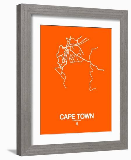 Cape Town Street Map Orange-NaxArt-Framed Art Print