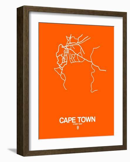 Cape Town Street Map Orange-NaxArt-Framed Art Print