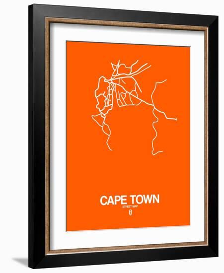 Cape Town Street Map Orange-NaxArt-Framed Art Print