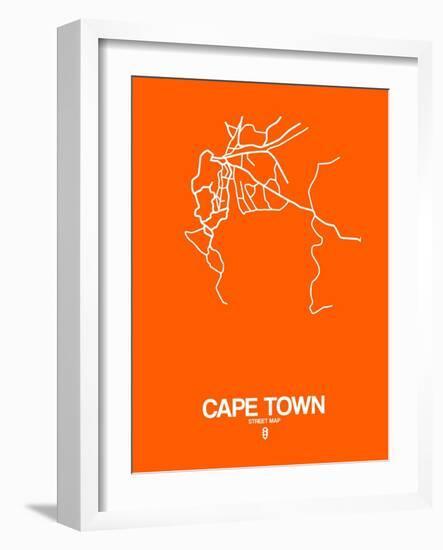 Cape Town Street Map Orange-NaxArt-Framed Art Print