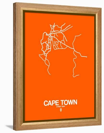 Cape Town Street Map Orange-NaxArt-Framed Stretched Canvas