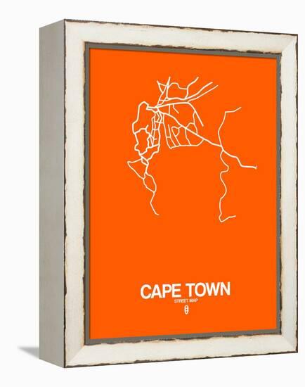 Cape Town Street Map Orange-NaxArt-Framed Stretched Canvas