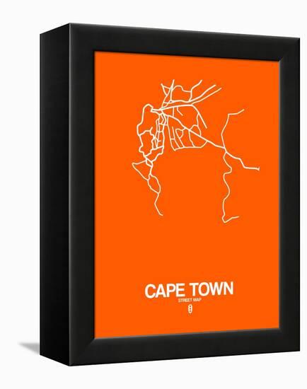 Cape Town Street Map Orange-NaxArt-Framed Stretched Canvas