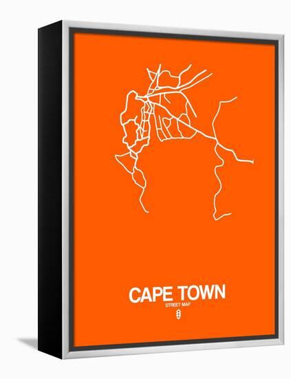 Cape Town Street Map Orange-NaxArt-Framed Stretched Canvas