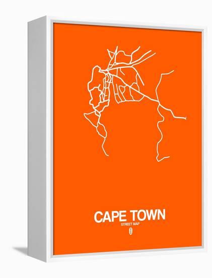 Cape Town Street Map Orange-NaxArt-Framed Stretched Canvas