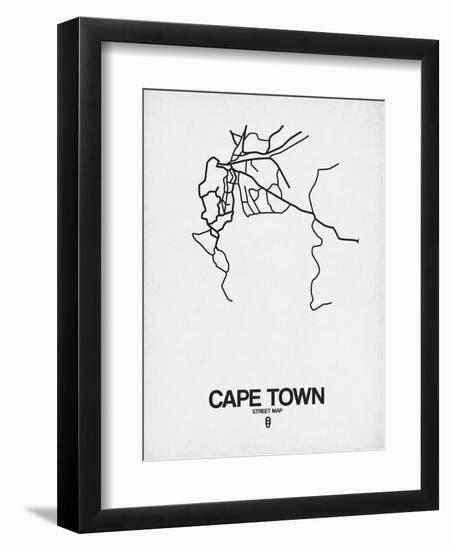 Cape Town Street Map White-NaxArt-Framed Art Print