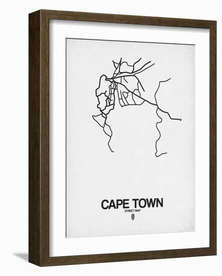 Cape Town Street Map White-NaxArt-Framed Art Print