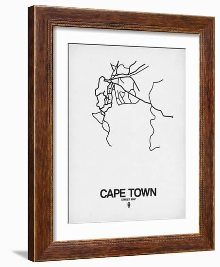 Cape Town Street Map White-NaxArt-Framed Art Print