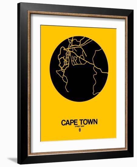 Cape Town Street Map Yellow-NaxArt-Framed Art Print