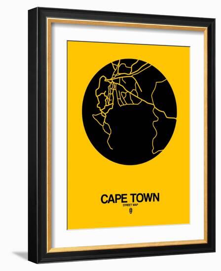 Cape Town Street Map Yellow-NaxArt-Framed Art Print