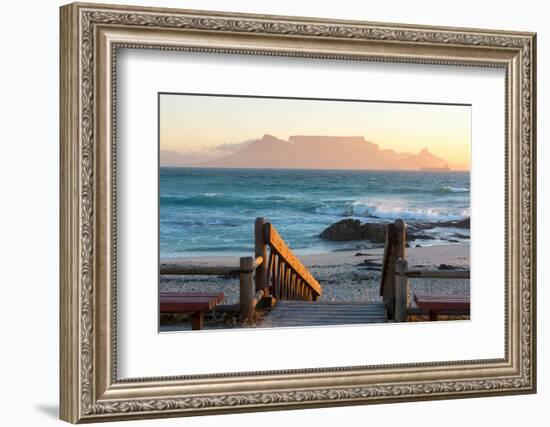 Cape Town, Table Mountain Seen from the Bloubergstrand-Catharina Lux-Framed Photographic Print