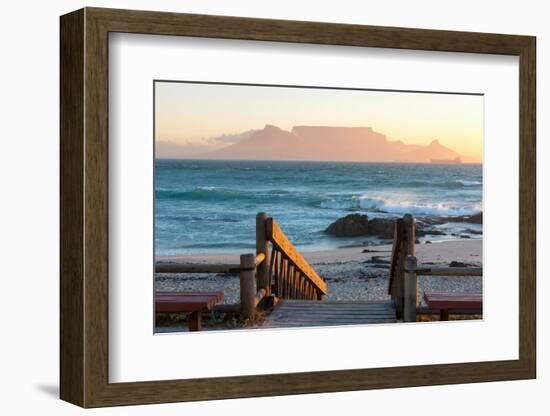 Cape Town, Table Mountain Seen from the Bloubergstrand-Catharina Lux-Framed Photographic Print