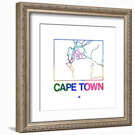 Cape Town Watercolor Street Map-NaxArt-Framed Art Print