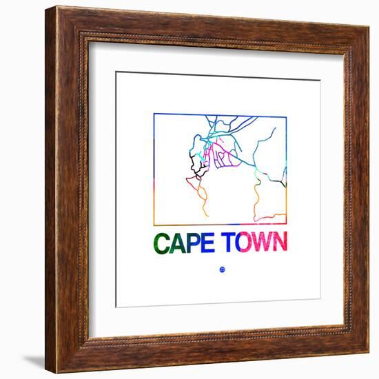 Cape Town Watercolor Street Map-NaxArt-Framed Art Print