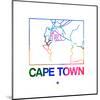 Cape Town Watercolor Street Map-NaxArt-Mounted Art Print