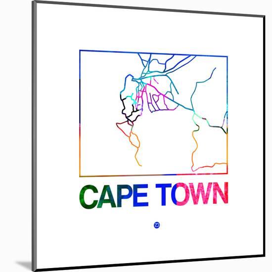 Cape Town Watercolor Street Map-NaxArt-Mounted Art Print