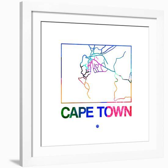 Cape Town Watercolor Street Map-NaxArt-Framed Art Print