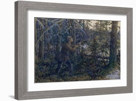 Capercaillie Hunting, 1937-Ernest Ernestovich Lissner-Framed Giclee Print