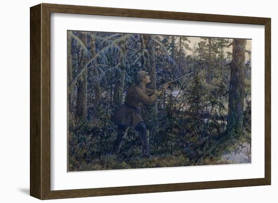 Capercaillie Hunting, 1937-Ernest Ernestovich Lissner-Framed Giclee Print