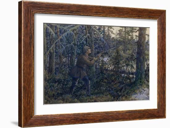 Capercaillie Hunting, 1937-Ernest Ernestovich Lissner-Framed Giclee Print