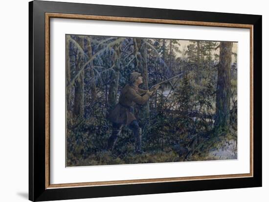 Capercaillie Hunting, 1937-Ernest Ernestovich Lissner-Framed Giclee Print