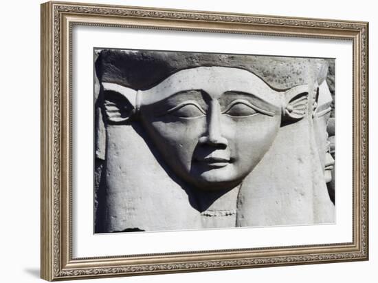 Capital Depicting Goddess Hathor, Temple of Hathor, Dendera, Egypt-null-Framed Giclee Print