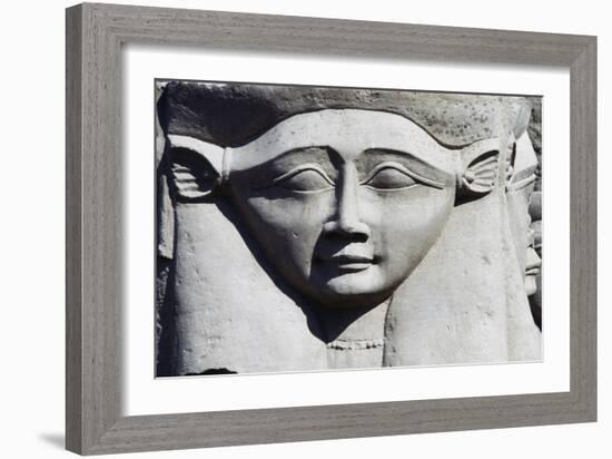 Capital Depicting Goddess Hathor, Temple of Hathor, Dendera, Egypt-null-Framed Giclee Print