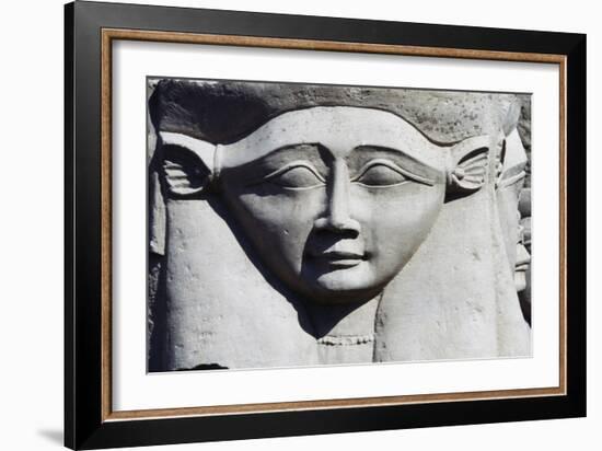 Capital Depicting Goddess Hathor, Temple of Hathor, Dendera, Egypt-null-Framed Giclee Print