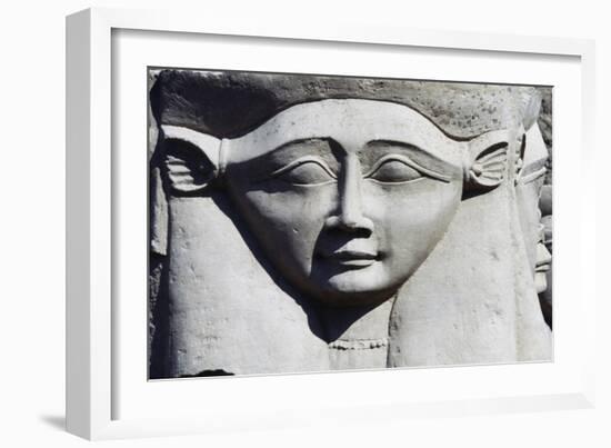 Capital Depicting Goddess Hathor, Temple of Hathor, Dendera, Egypt-null-Framed Giclee Print