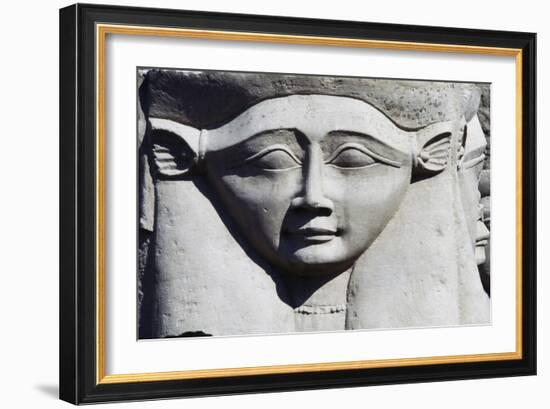 Capital Depicting Goddess Hathor, Temple of Hathor, Dendera, Egypt-null-Framed Giclee Print